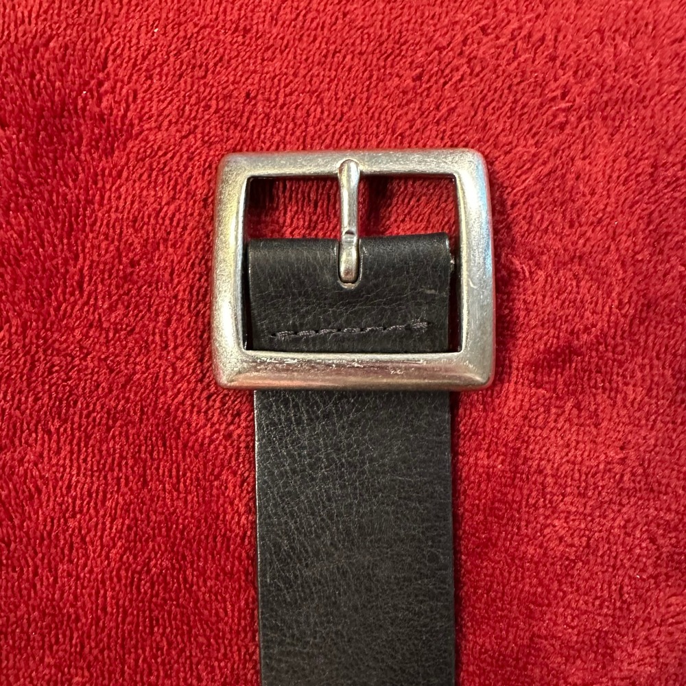Armani Exchange Mens Black Leather Belt A|X Logo Solid Brass Buckle 30 - Picture 3 of 10